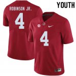 NCAA Youth Alabama Crimson Tide #4 Brian Robinson Jr. Stitched College 2020 Nike Authentic Crimson Football Jersey OG17H46DK